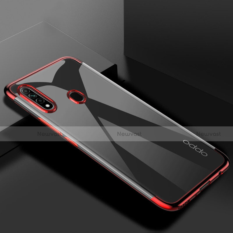 Ultra-thin Transparent TPU Soft Case Cover H01 for Oppo A31 Red