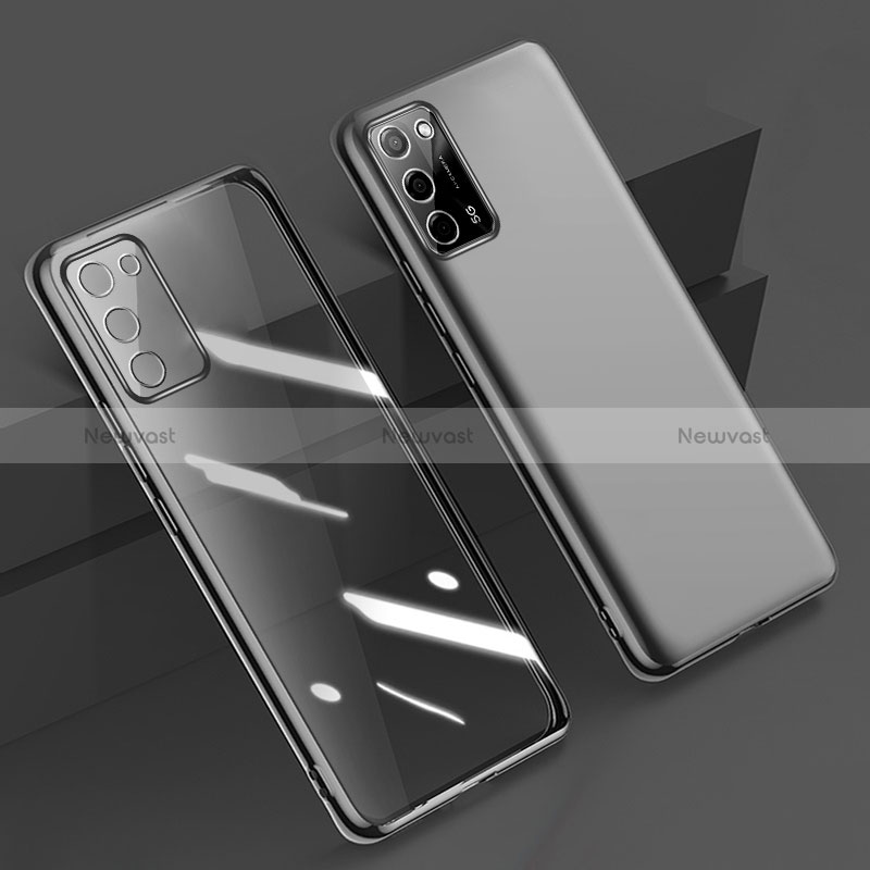 Ultra-thin Transparent TPU Soft Case Cover H01 for Oppo A53s 5G Black