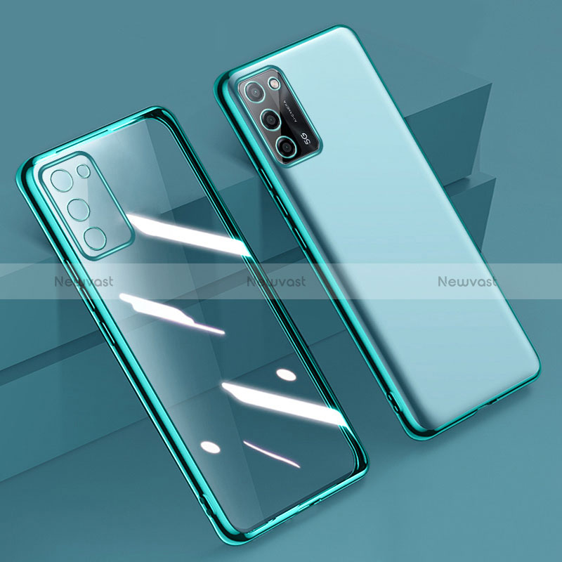 Ultra-thin Transparent TPU Soft Case Cover H01 for Oppo A53s 5G Green