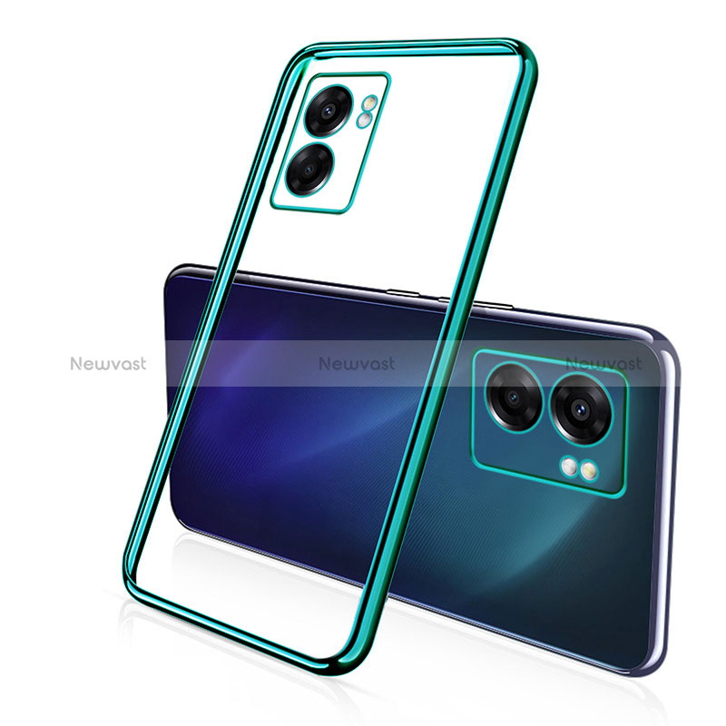 Ultra-thin Transparent TPU Soft Case Cover H01 for Oppo A56S 5G Green