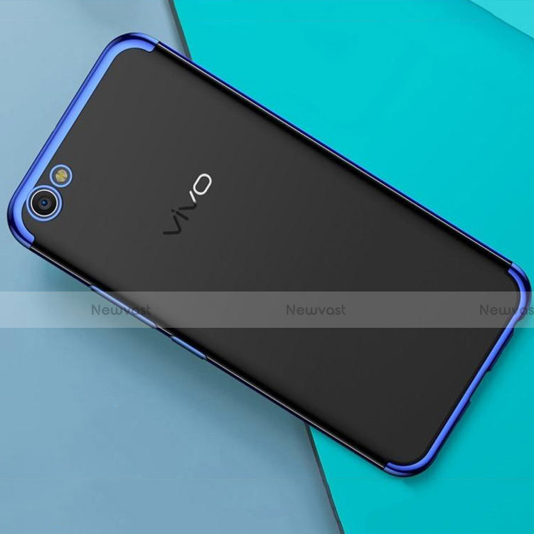 Ultra-thin Transparent TPU Soft Case Cover H01 for Oppo A71 Blue