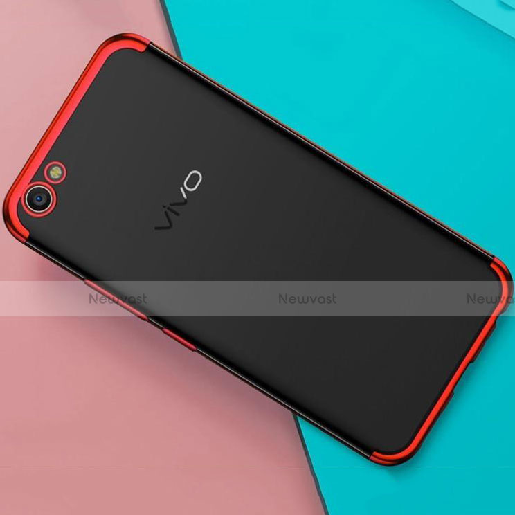 Ultra-thin Transparent TPU Soft Case Cover H01 for Oppo A71 Red