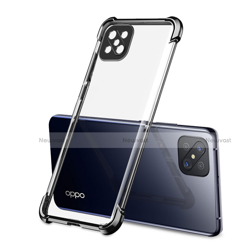 Ultra-thin Transparent TPU Soft Case Cover H01 for Oppo A92s 5G Black