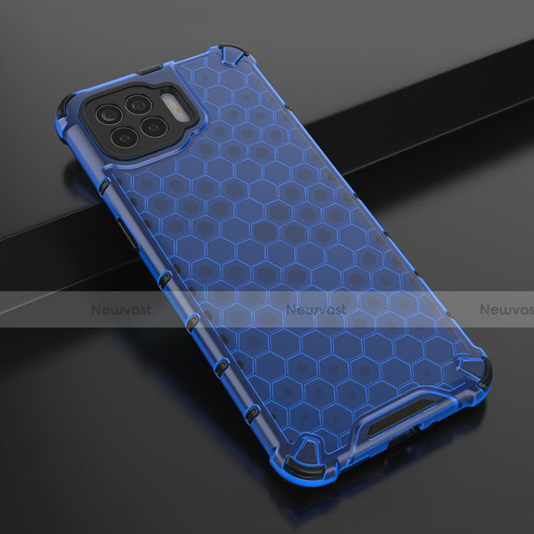 Ultra-thin Transparent TPU Soft Case Cover H01 for Oppo A93 Blue