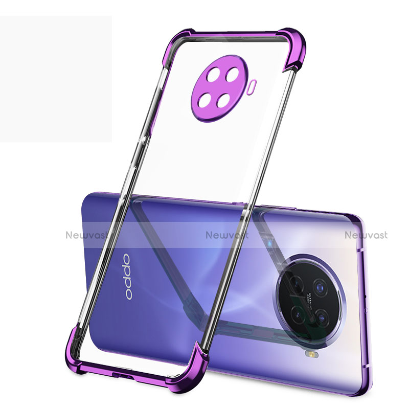 Ultra-thin Transparent TPU Soft Case Cover H01 for Oppo Ace2 Purple