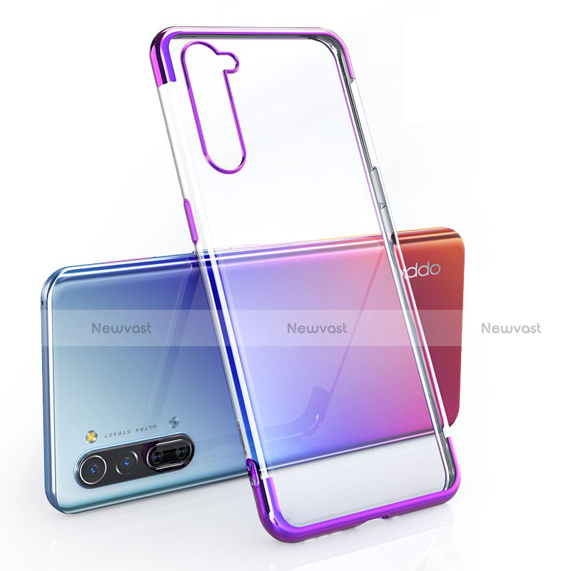 Ultra-thin Transparent TPU Soft Case Cover H01 for Oppo Find X2 Lite Purple