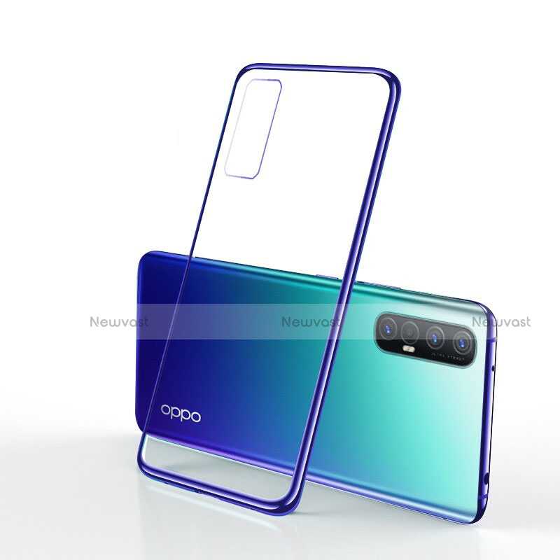 Ultra-thin Transparent TPU Soft Case Cover H01 for Oppo Find X2 Neo Blue