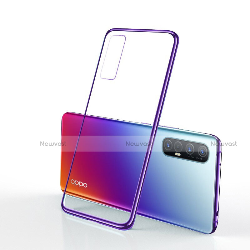 Ultra-thin Transparent TPU Soft Case Cover H01 for Oppo Find X2 Neo Purple