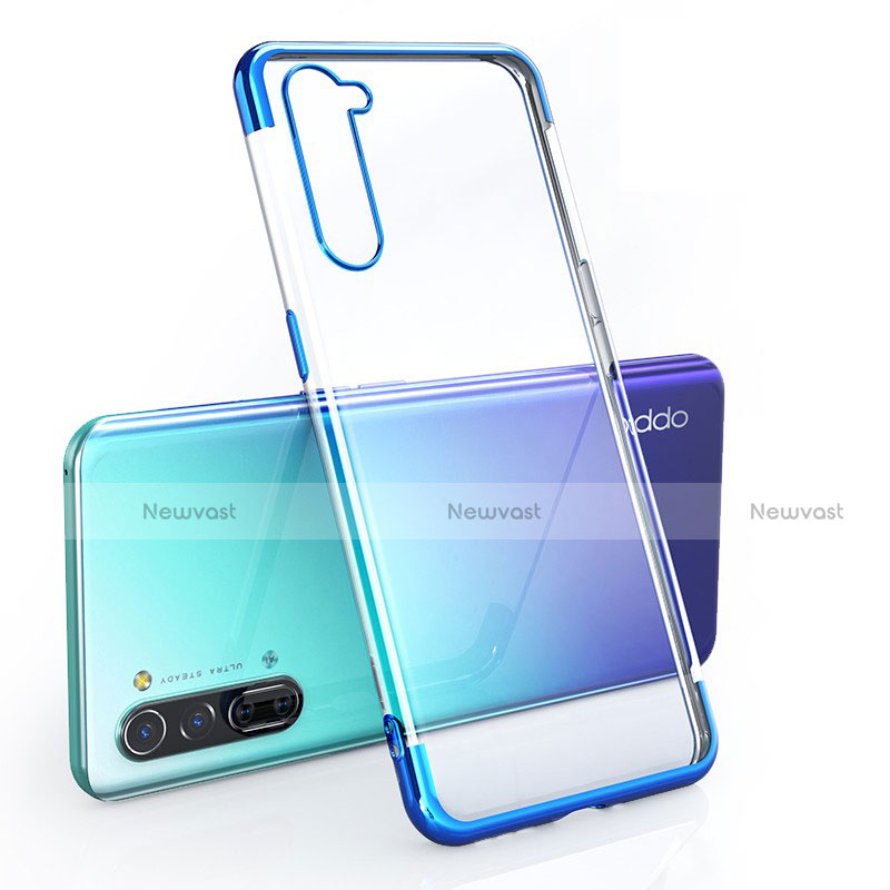 Ultra-thin Transparent TPU Soft Case Cover H01 for Oppo K7 5G Blue