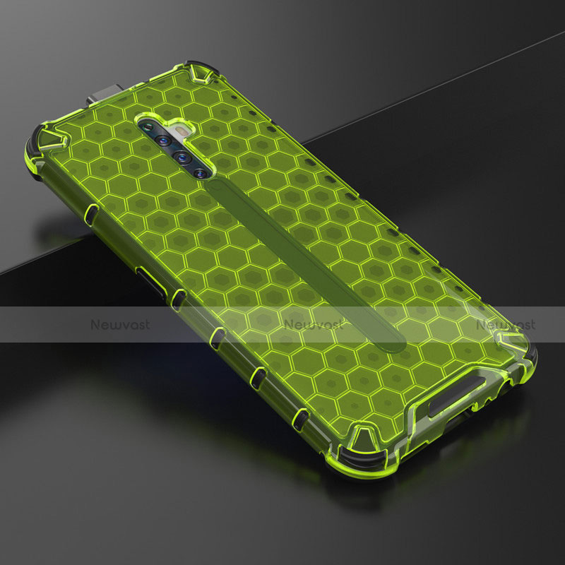 Ultra-thin Transparent TPU Soft Case Cover H01 for Oppo Reno2 Z Green