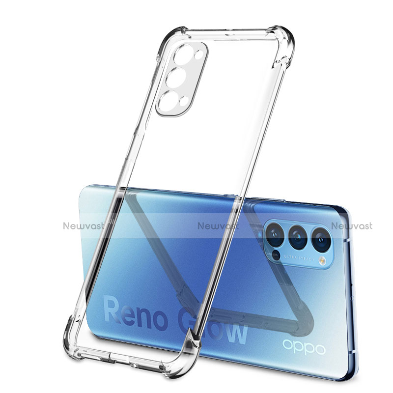 Ultra-thin Transparent TPU Soft Case Cover H01 for Oppo Reno4 5G