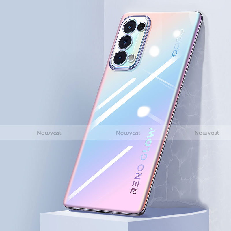 Ultra-thin Transparent TPU Soft Case Cover H01 for Oppo Reno5 5G Clove Purple