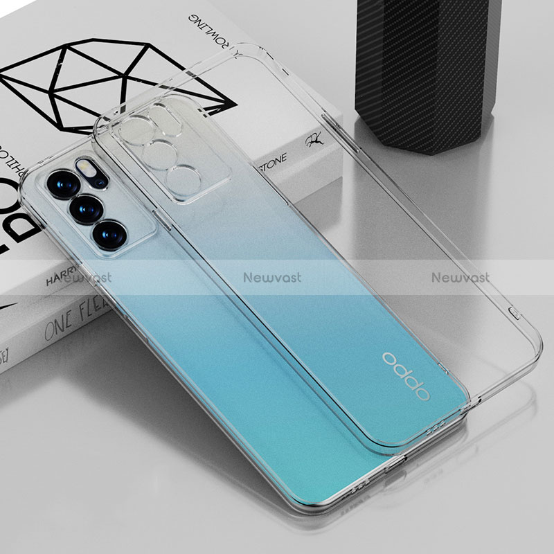 Ultra-thin Transparent TPU Soft Case Cover H01 for Oppo Reno6 5G Clear