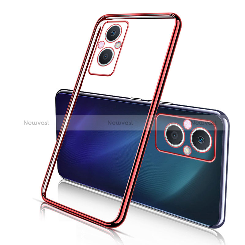 Ultra-thin Transparent TPU Soft Case Cover H01 for Oppo Reno7 Lite 5G Red