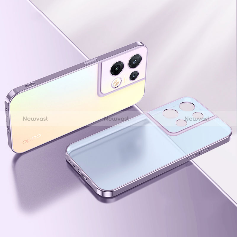 Ultra-thin Transparent TPU Soft Case Cover H01 for Oppo Reno8 5G Purple