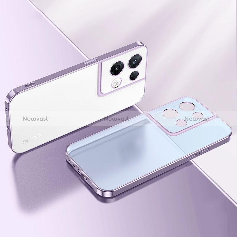 Ultra-thin Transparent TPU Soft Case Cover H01 for Oppo Reno8 Pro 5G Purple