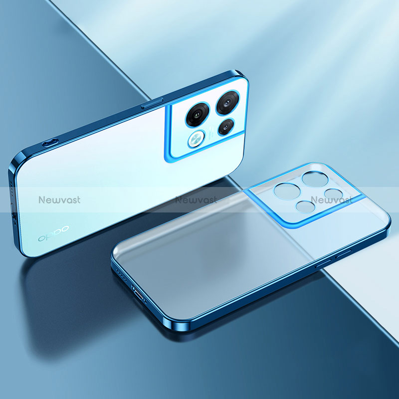 Ultra-thin Transparent TPU Soft Case Cover H01 for Oppo Reno9 5G Blue