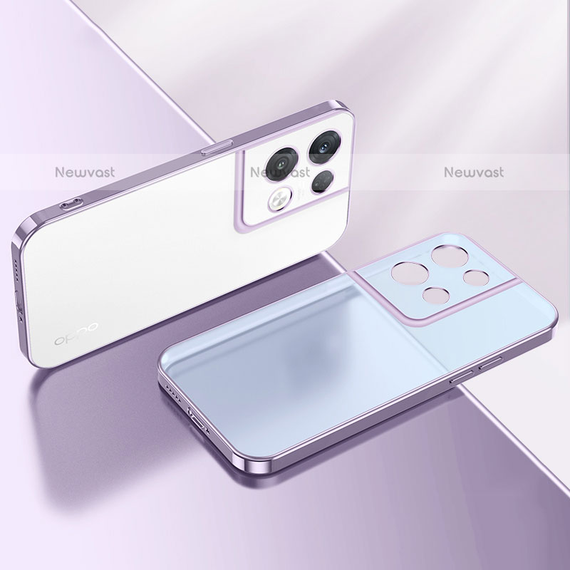 Ultra-thin Transparent TPU Soft Case Cover H01 for Oppo Reno9 Pro+ Plus 5G Purple