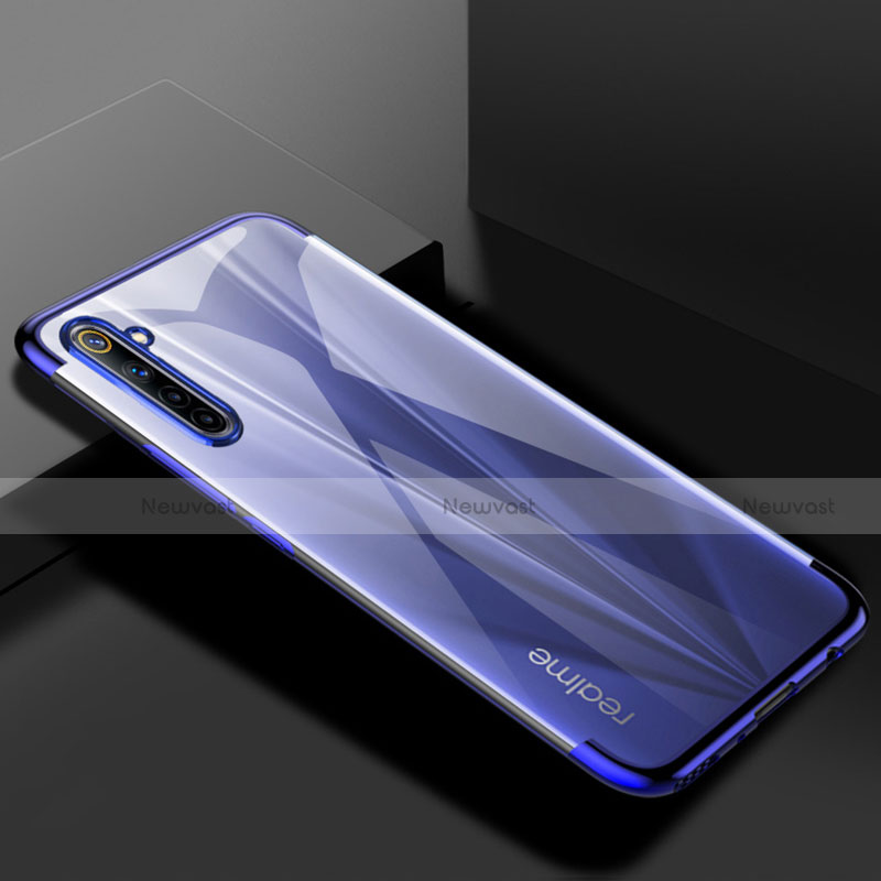 Ultra-thin Transparent TPU Soft Case Cover H01 for Realme 6 Blue