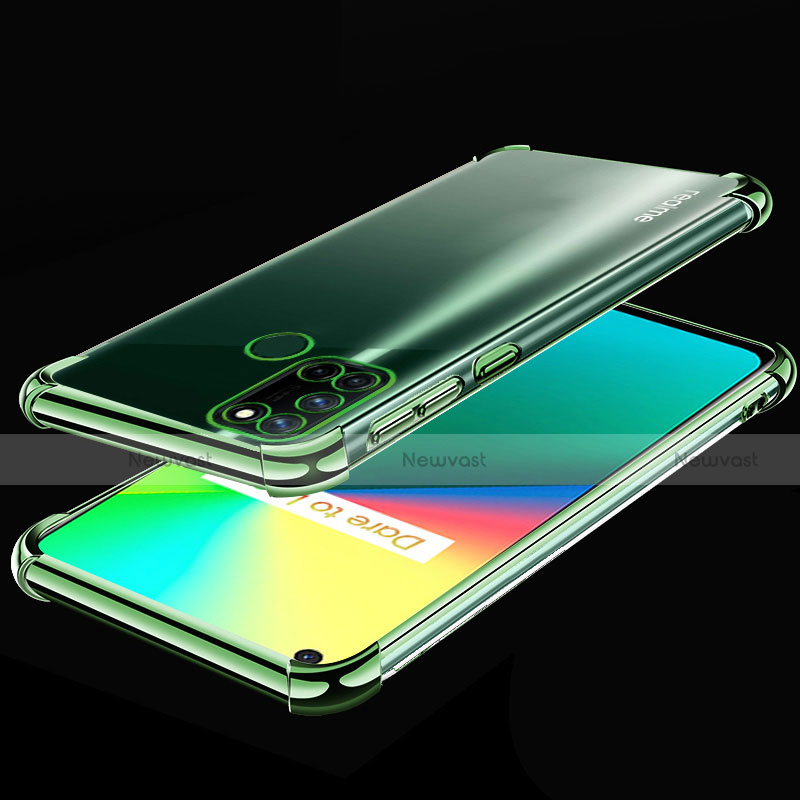 Ultra-thin Transparent TPU Soft Case Cover H01 for Realme 7i Green