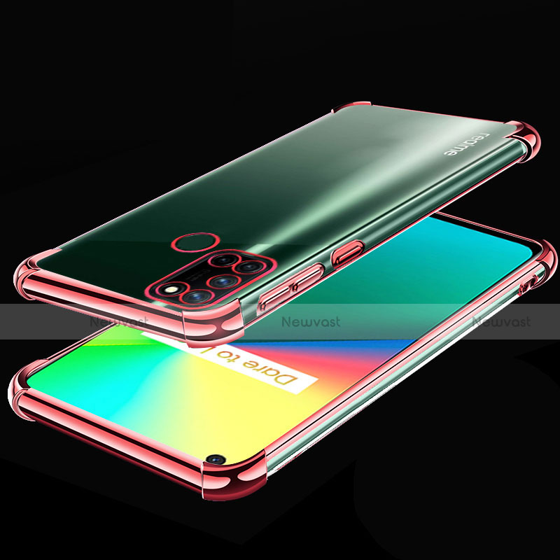 Ultra-thin Transparent TPU Soft Case Cover H01 for Realme 7i Rose Gold