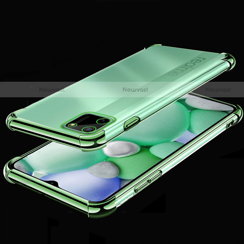 Ultra-thin Transparent TPU Soft Case Cover H01 for Realme C11 Green