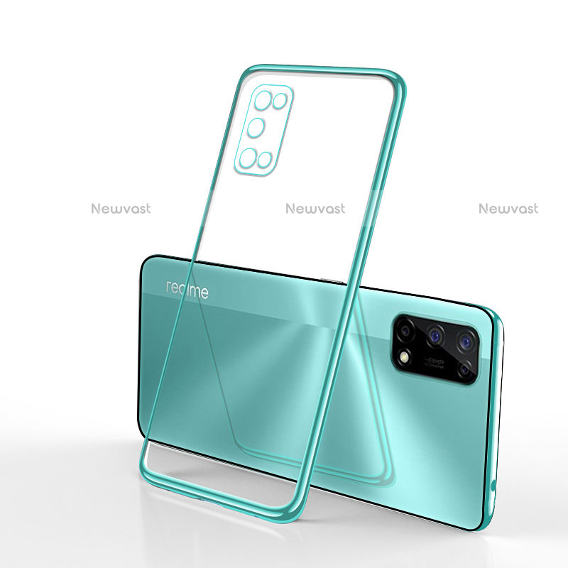 Ultra-thin Transparent TPU Soft Case Cover H01 for Realme V5 5G Green
