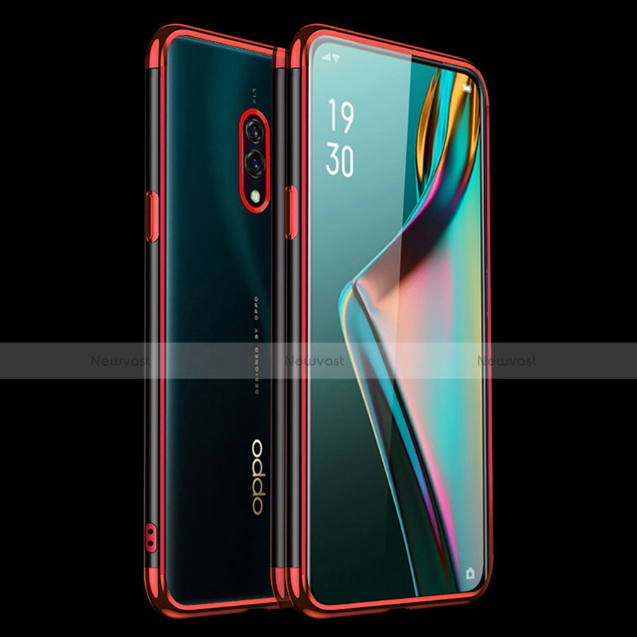 Ultra-thin Transparent TPU Soft Case Cover H01 for Realme X Red