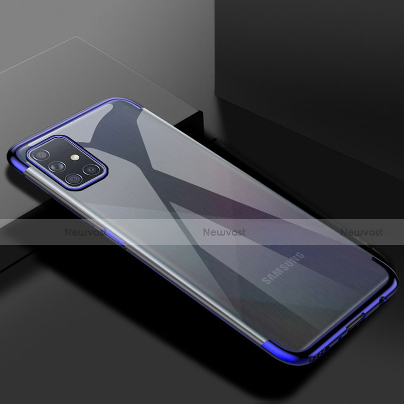 Ultra-thin Transparent TPU Soft Case Cover H01 for Samsung Galaxy A51 5G Blue