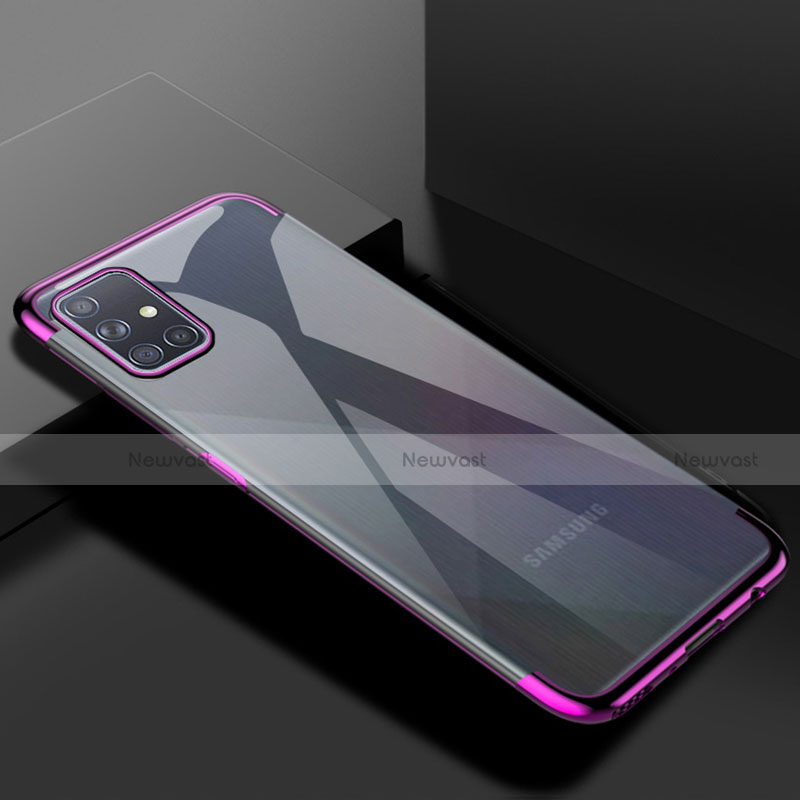 Ultra-thin Transparent TPU Soft Case Cover H01 for Samsung Galaxy A51 5G Purple