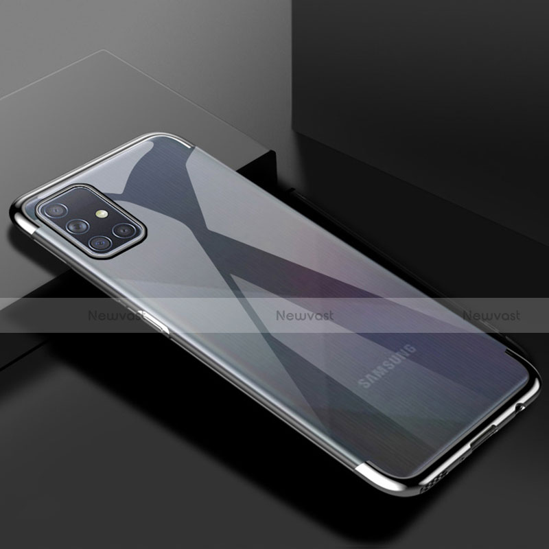 Ultra-thin Transparent TPU Soft Case Cover H01 for Samsung Galaxy A51 5G Silver