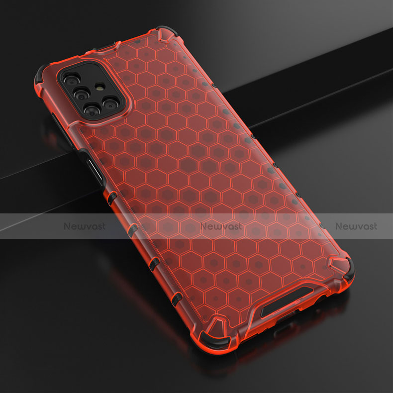 Ultra-thin Transparent TPU Soft Case Cover H01 for Samsung Galaxy M51 Red