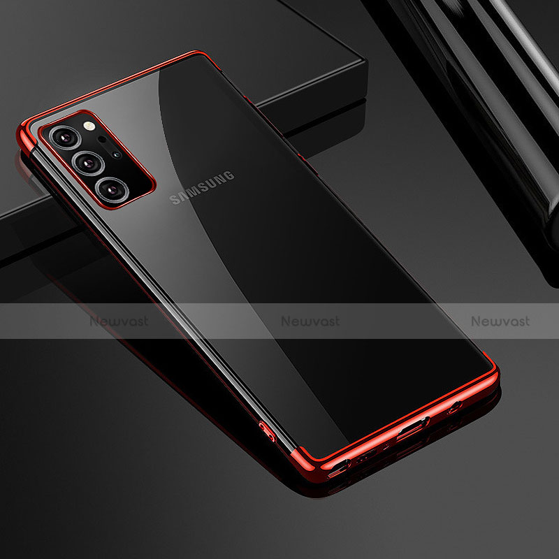 Ultra-thin Transparent TPU Soft Case Cover H01 for Samsung Galaxy Note 20 Ultra 5G Red
