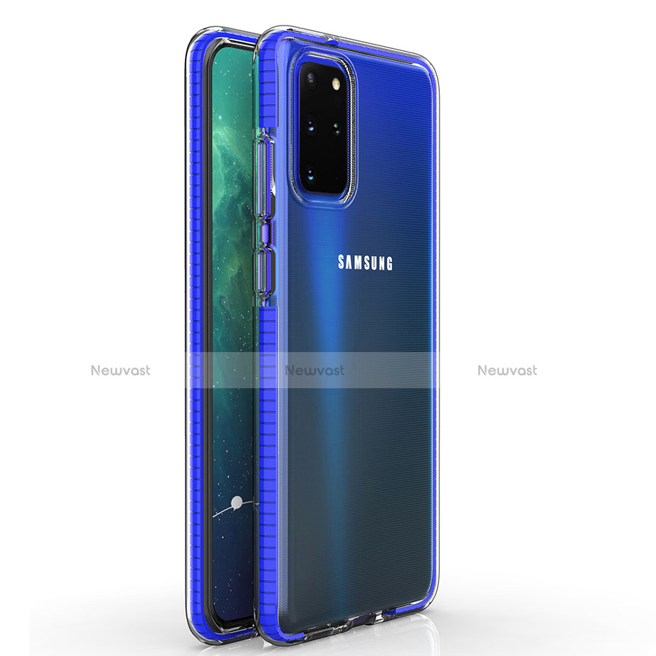 Ultra-thin Transparent TPU Soft Case Cover H01 for Samsung Galaxy S20 Plus 5G Blue