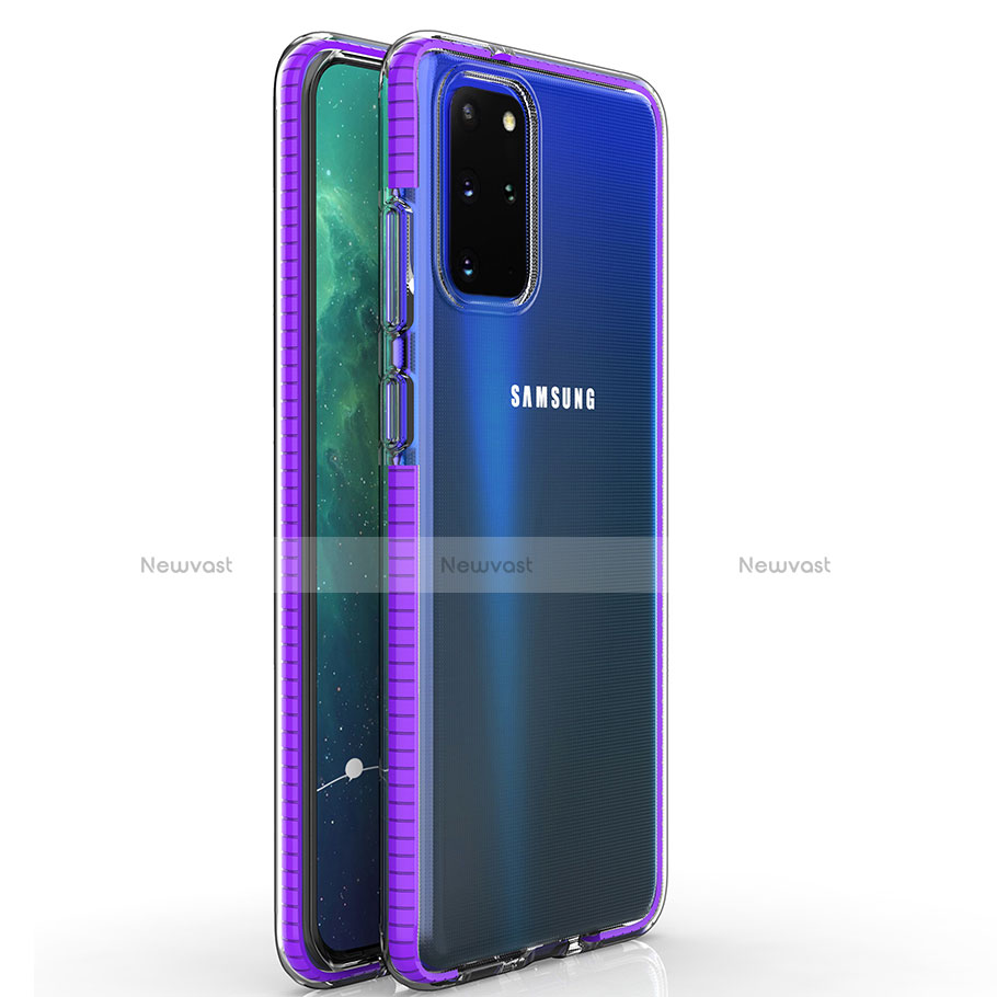 Ultra-thin Transparent TPU Soft Case Cover H01 for Samsung Galaxy S20 Plus 5G Purple