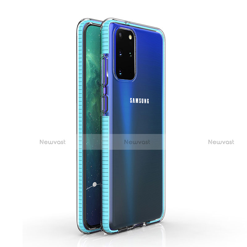 Ultra-thin Transparent TPU Soft Case Cover H01 for Samsung Galaxy S20 Plus 5G Sky Blue