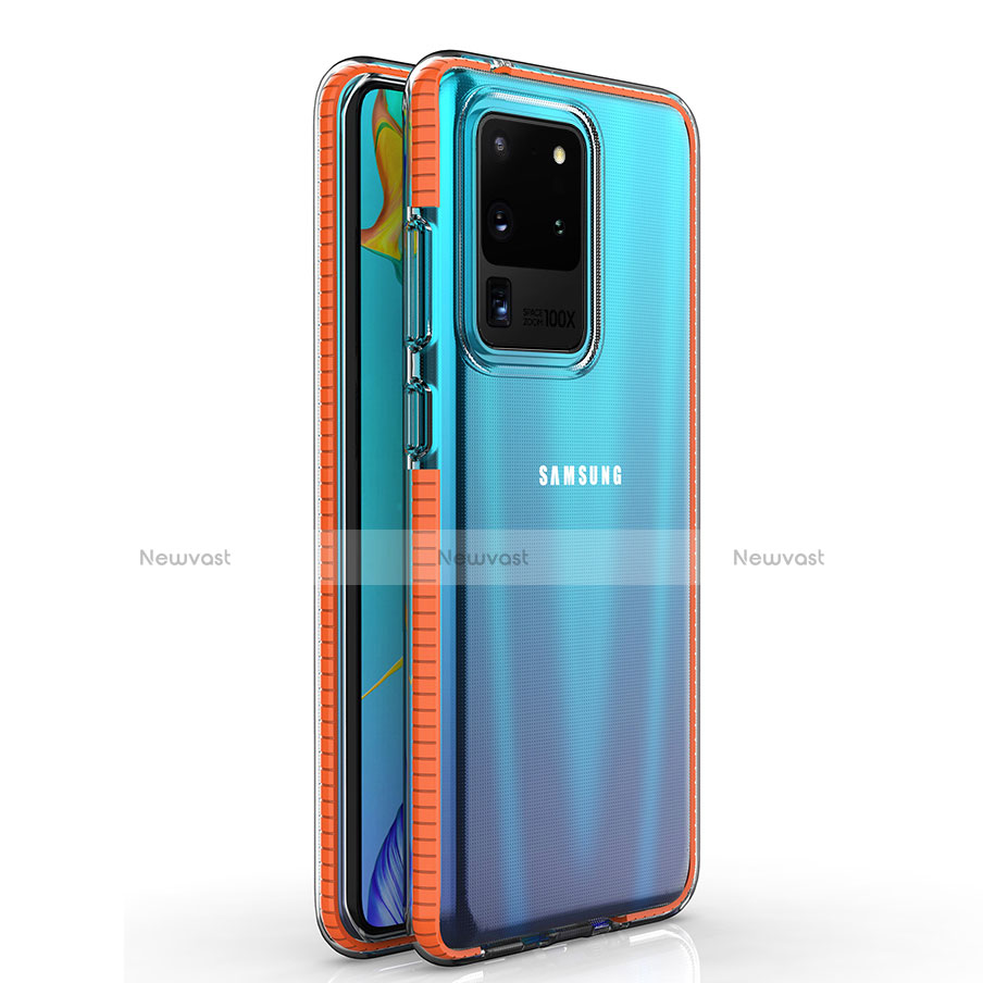 Ultra-thin Transparent TPU Soft Case Cover H01 for Samsung Galaxy S20 Ultra Orange