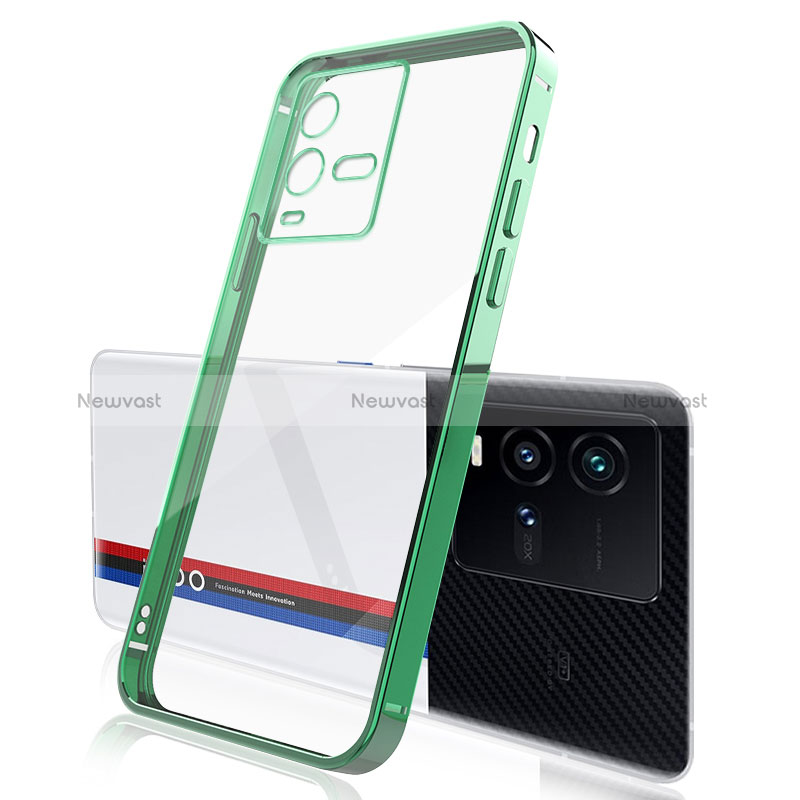 Ultra-thin Transparent TPU Soft Case Cover H01 for Vivo iQOO 10 5G Green