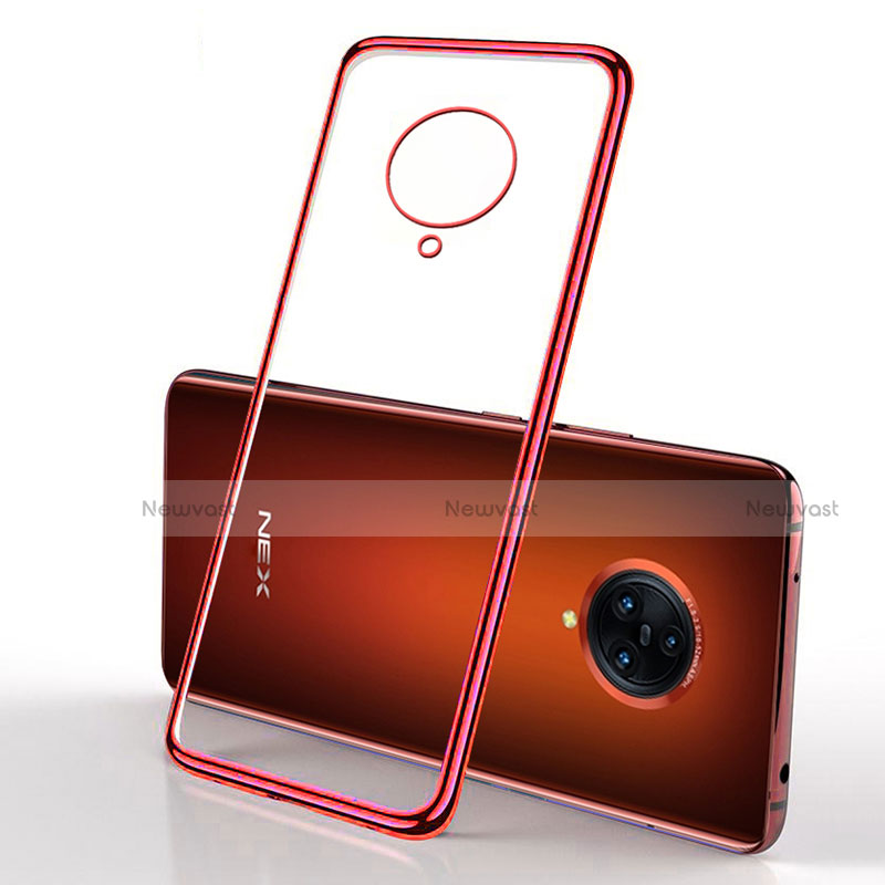 Ultra-thin Transparent TPU Soft Case Cover H01 for Vivo Nex 3S Red