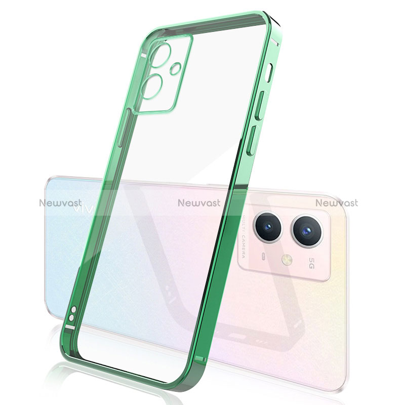 Ultra-thin Transparent TPU Soft Case Cover H01 for Vivo T1 5G India Green