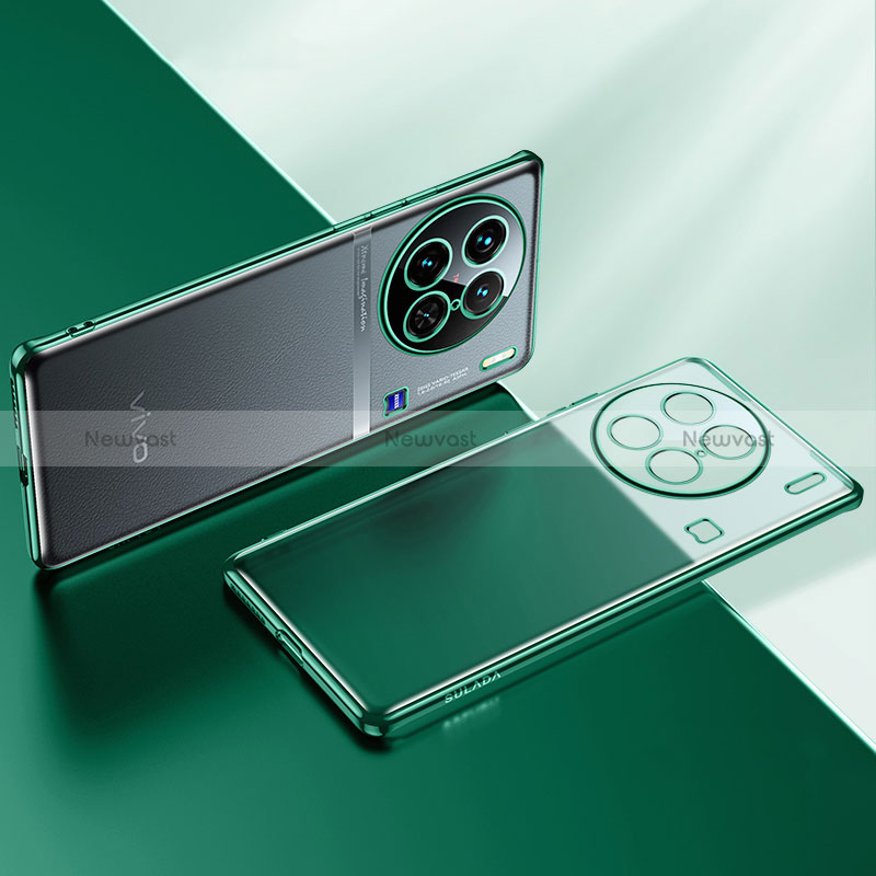 Ultra-thin Transparent TPU Soft Case Cover H01 for Vivo X90 Pro 5G Green
