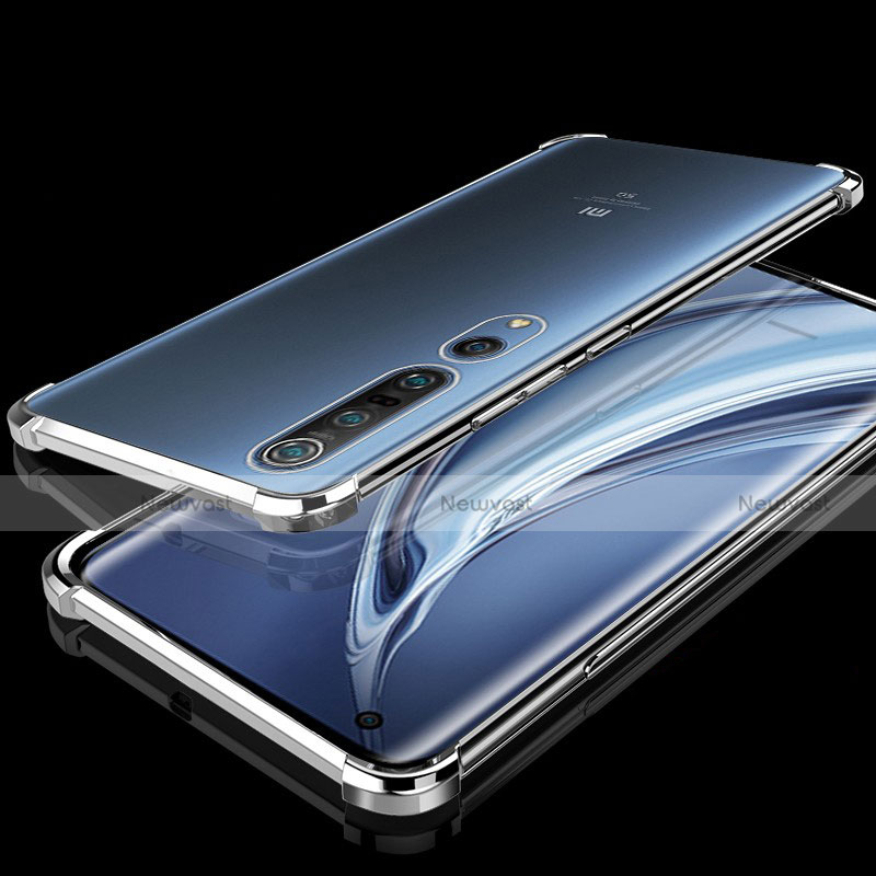 Ultra-thin Transparent TPU Soft Case Cover H01 for Xiaomi Mi 10 Pro Silver
