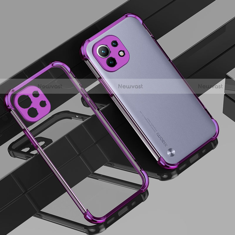 Ultra-thin Transparent TPU Soft Case Cover H01 for Xiaomi Mi 11 5G Purple