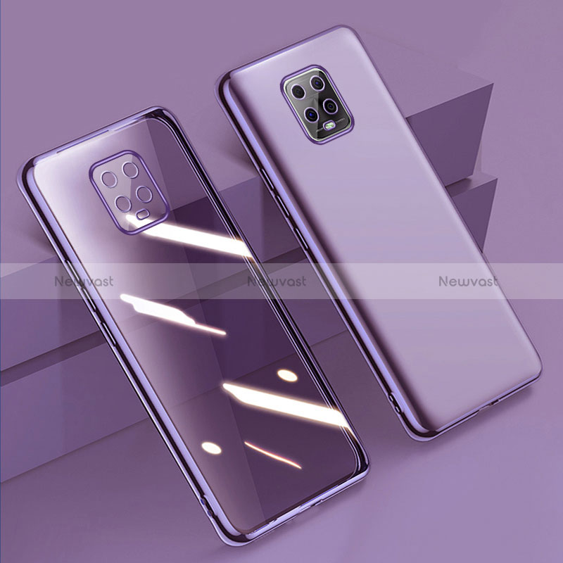 Ultra-thin Transparent TPU Soft Case Cover H01 for Xiaomi Redmi 10X 5G Purple