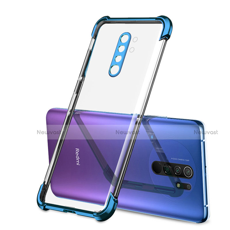 Ultra-thin Transparent TPU Soft Case Cover H01 for Xiaomi Redmi 9 Blue