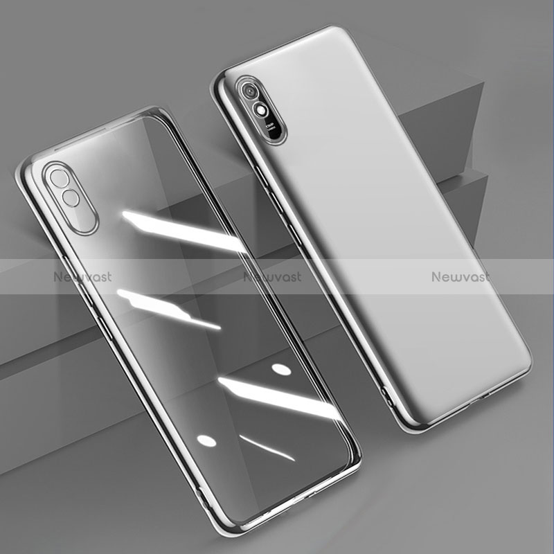 Ultra-thin Transparent TPU Soft Case Cover H01 for Xiaomi Redmi 9AT Silver