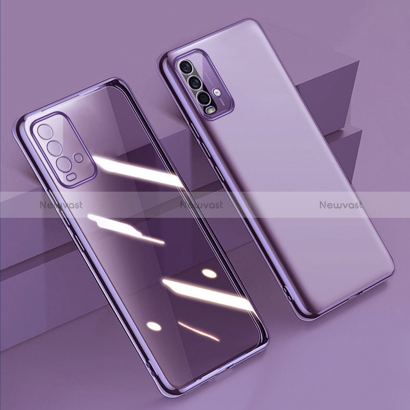 Ultra-thin Transparent TPU Soft Case Cover H01 for Xiaomi Redmi 9T 4G Purple