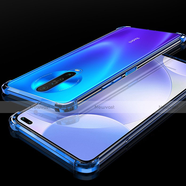 Ultra-thin Transparent TPU Soft Case Cover H01 for Xiaomi Redmi K30 5G Blue