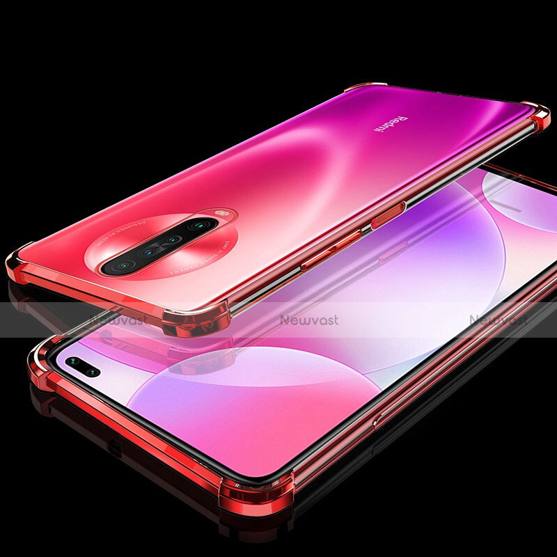 Ultra-thin Transparent TPU Soft Case Cover H01 for Xiaomi Redmi K30 5G Red