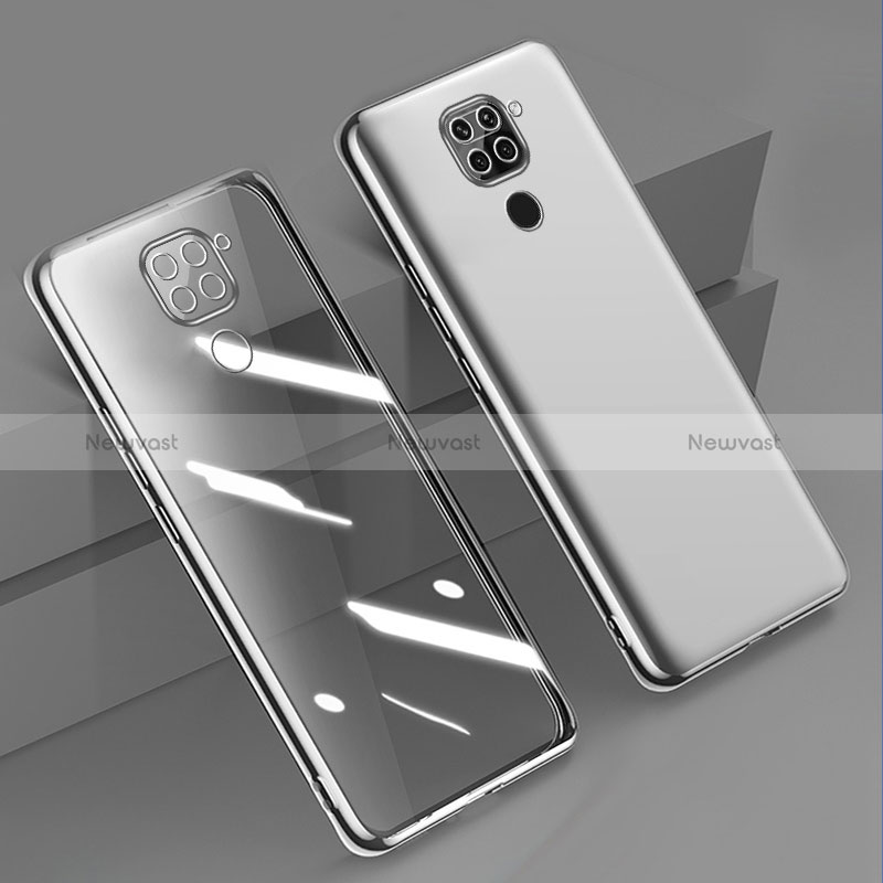 Ultra-thin Transparent TPU Soft Case Cover H01 for Xiaomi Redmi Note 9 Silver